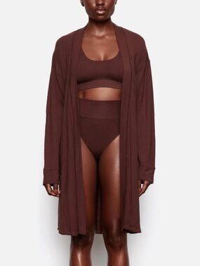 SKIMS SLEEP ROBE COCOA SMALL